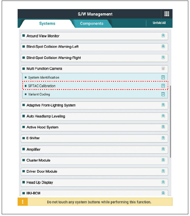 Service Point Target Auto Calibration (SPTAC) Procedure
