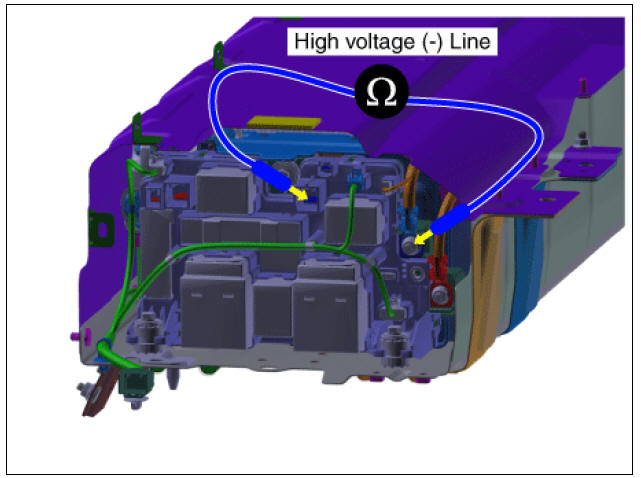 High voltage main relay (-) switch resistance
