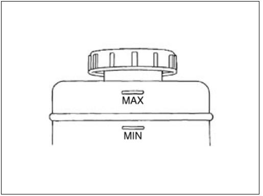 Use only hydraulic brake fluid conforming to DOT 3 or DOT 4 specification.