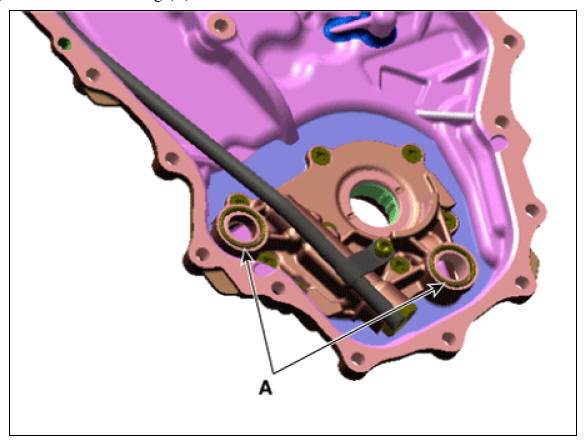 (5) After applying liquid sealant on the timing chain cover, assemble the