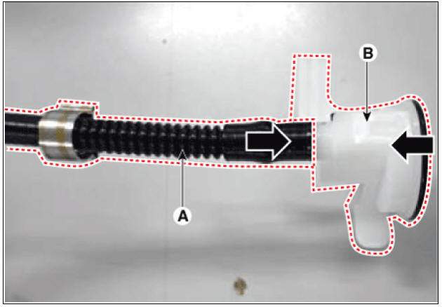 2) Put the clip (A) on the joint.