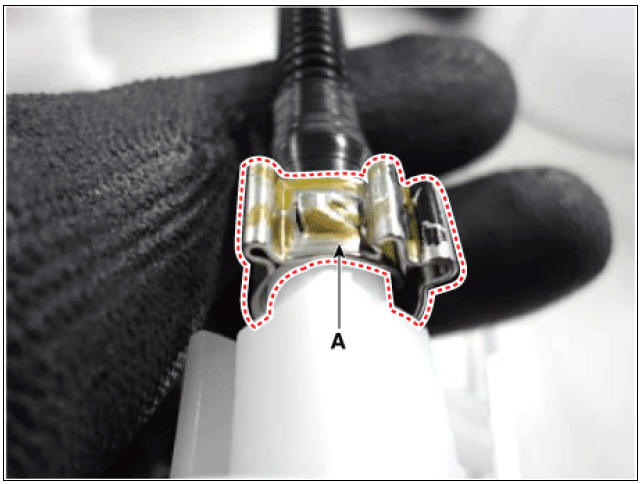 3) Hook the clip (B,C) by using plier (A).
