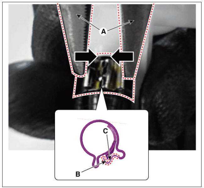 4) Fix the clip (A).