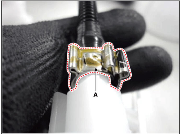 3) Hook the clip (B,C) by using plier (A).