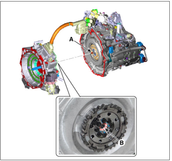 4) After mounting the DCT to the engine by pushing the DCT, tighten