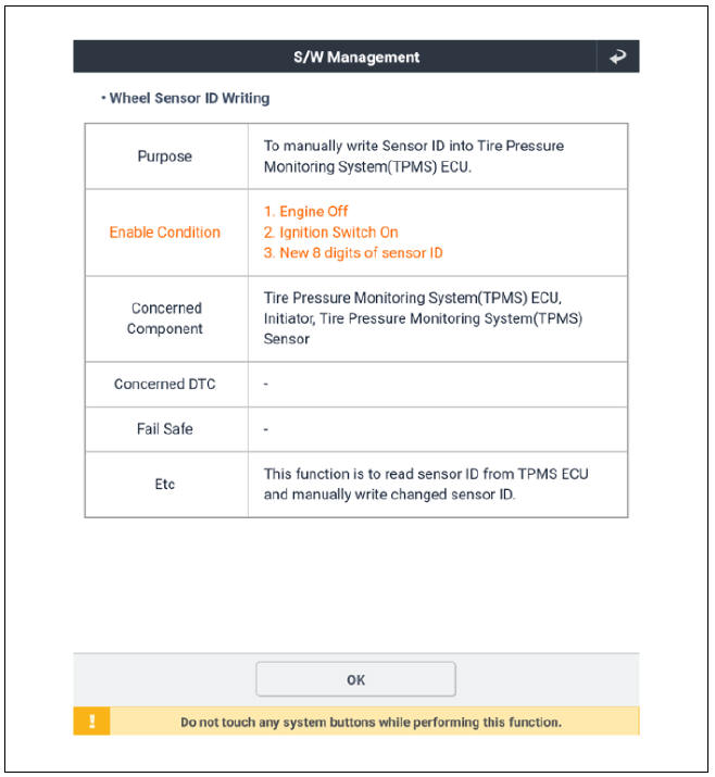 Wheel Sensor ID Writing Method