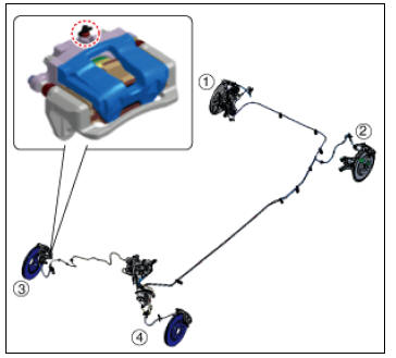 AHB Brake System Bleeding Step2 (iBAU ECU ON) - Air bleeding for high pressure brake fluid line