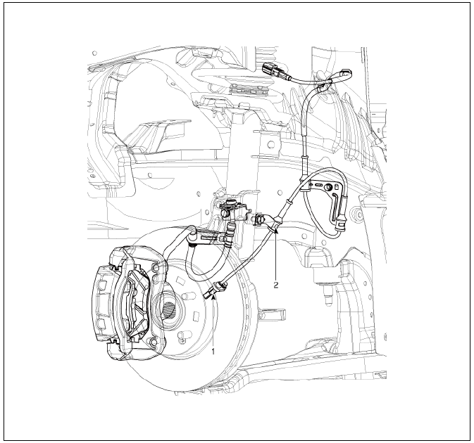 Front Wheel Speed Sensor Components and components location