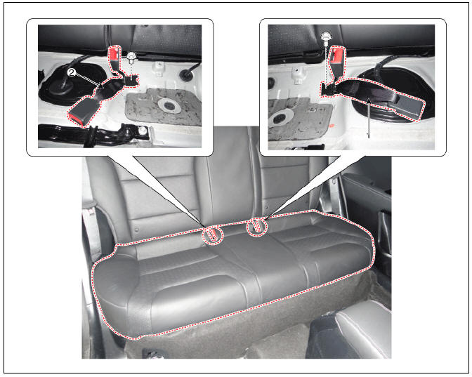 Rear seat belt buckle