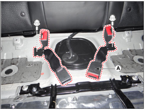 Rear seat belt buckle