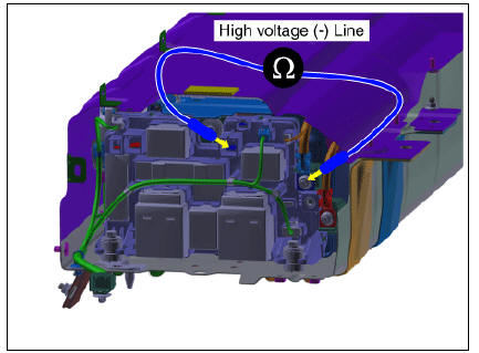 High voltage main relay (-) switch resistance