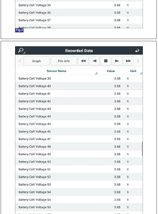 Battery cell number displayed on KDS