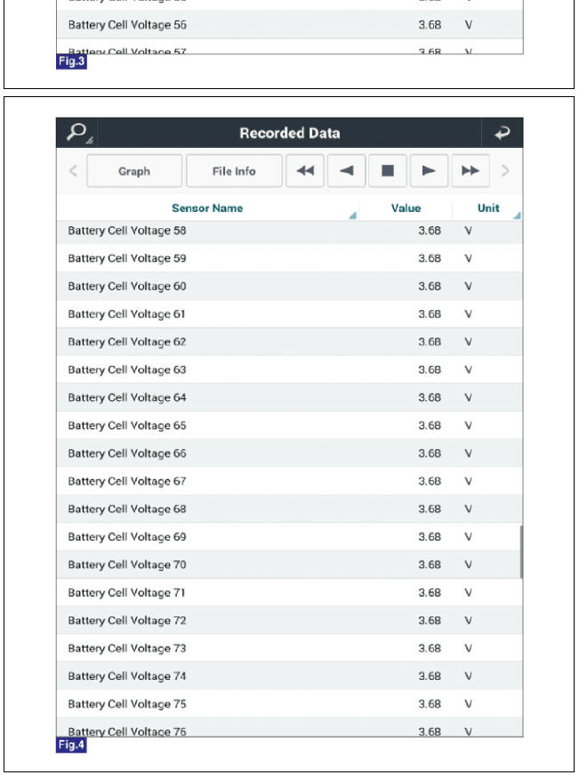 Battery cell number displayed on KDS