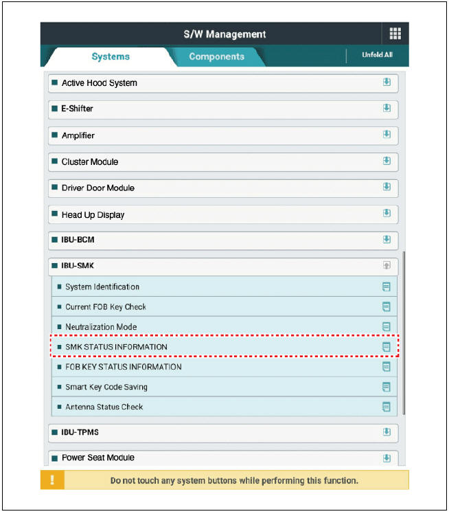 Smart Key Status Check