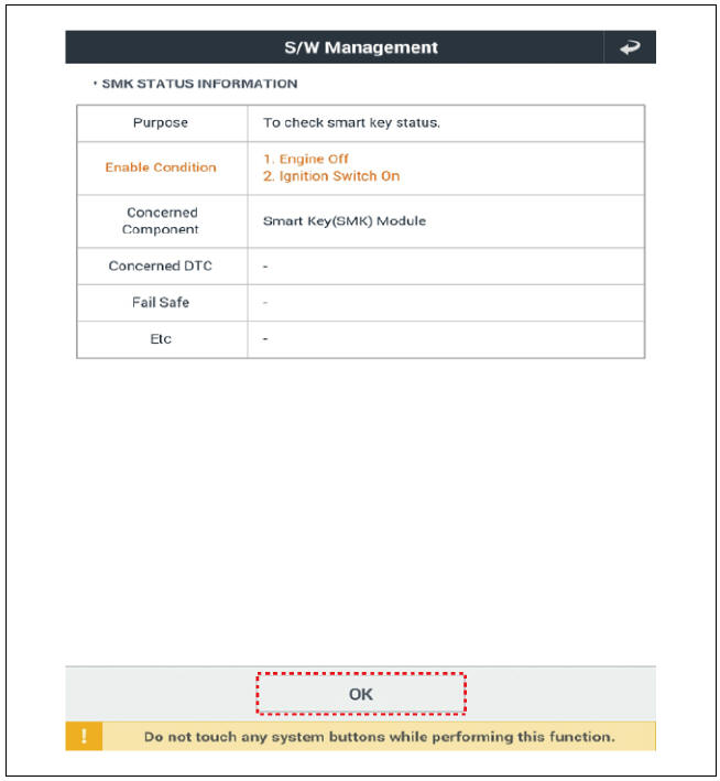 Smart Key Status Check