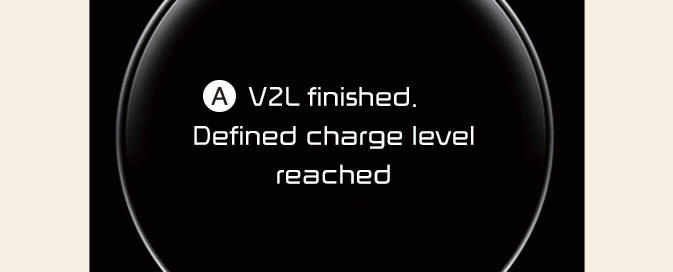 V2L finished. Defined charge level reached