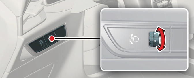 Headlamp leveling adjustment switch