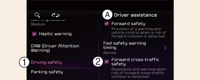 Forward cross-traffic safety (if equipped)(Kia Niro EV)