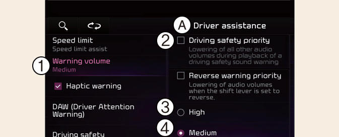 Warning volume