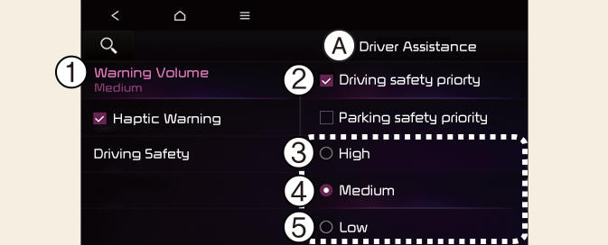 Warning volume (Kia Niro EV)/(Kia NIRO Hybrid)
