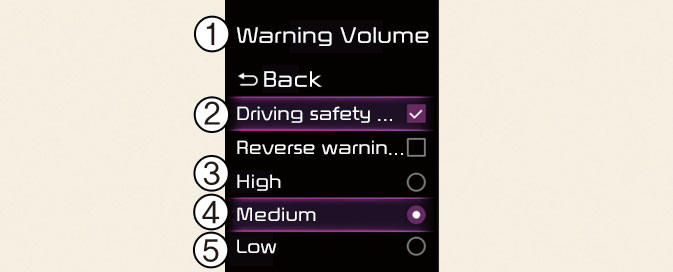 Warning volume