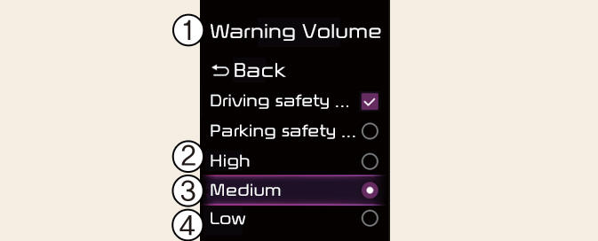 Warning volume
