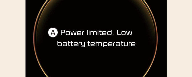 Power limited. Low battery temperature