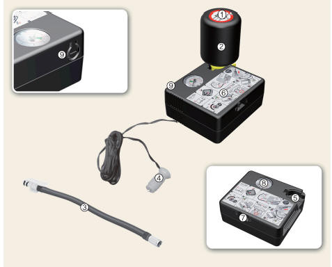 Components of the Tire Mobility Kit