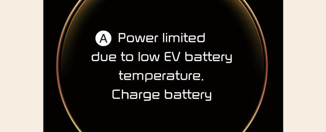 Power limited due to low EV battery temperature. Charge battery