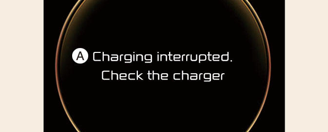 Charging interrupted. Check the charger