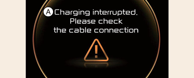 Charging interrupted. Please check the cable connection