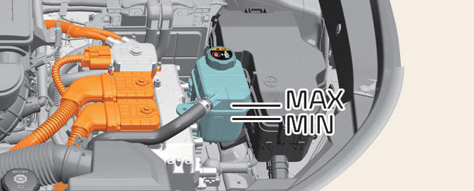 Checking the inverter coolant level (HEV)