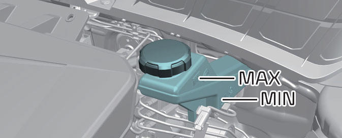 Checking brake fluid level (Kia Niro EV)