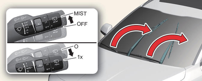 Replacing the front wiper blade (Kia NIRO Hybrid)
