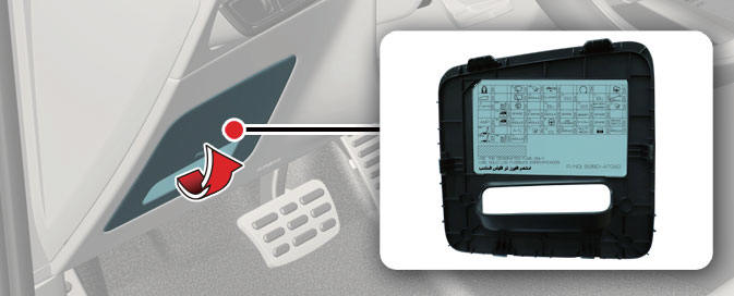 Driver's side fuse panel (Kia NIRO Hybrid)