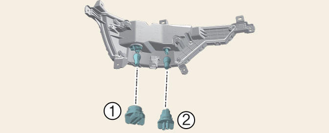Replacing rear turn signal lamp, backup lamp (Bulb type)