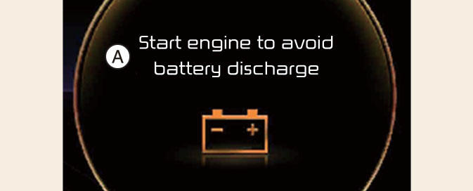 Start engine to avoid battery discharge
