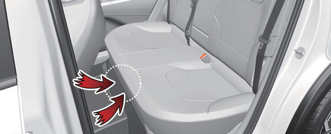 Under the rear seats