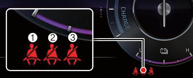 Rear passenger's seat belt warning lights ( Kia NIRO Hybrid)