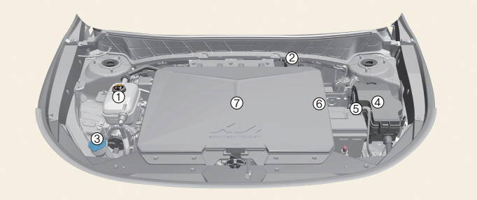 Motor room compartment ( Information is inherent only Kia Niro EV)