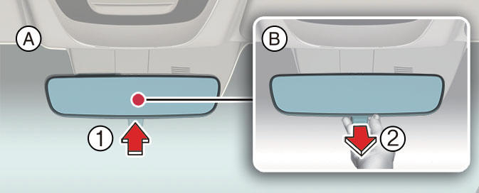 Adjusting the day/night rear view  mirror (if equipped)